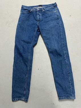 ASKET The Washed Denim Jeans Mens 32x32 Regular Blue Organic Cotton Italy